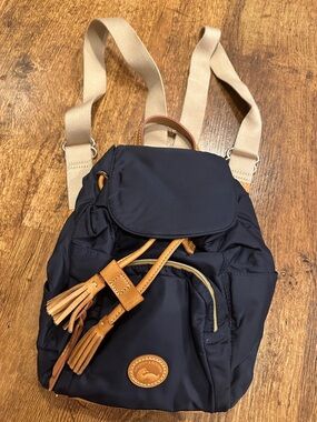 Dooney & Bourke Murphy Nylon Backpack with Tan Leather Trim